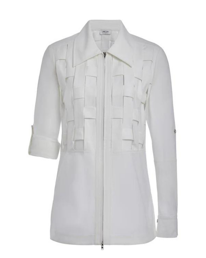 Palisade White Stretch Sateen Blouse