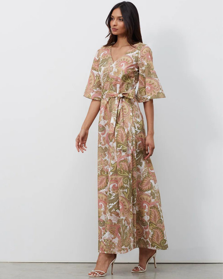 Souk Moroccan Paisley Print Dress in French Voile