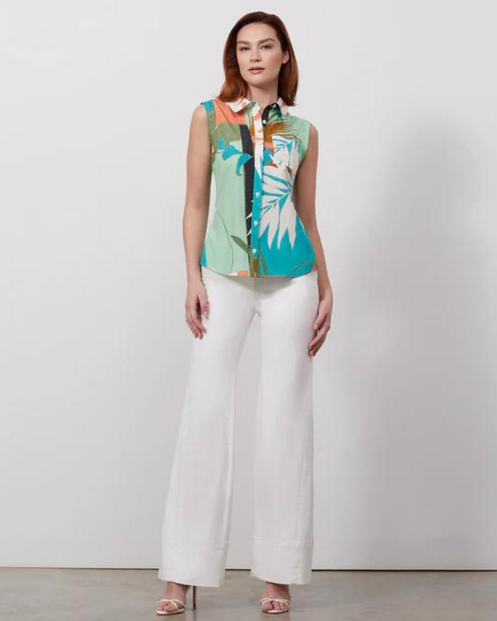 Petit Palais Silk-Enriched, Stretch Cotton Blouse