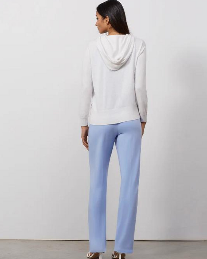 Palm Beach Hooded Knit Top With Petal Cutouts