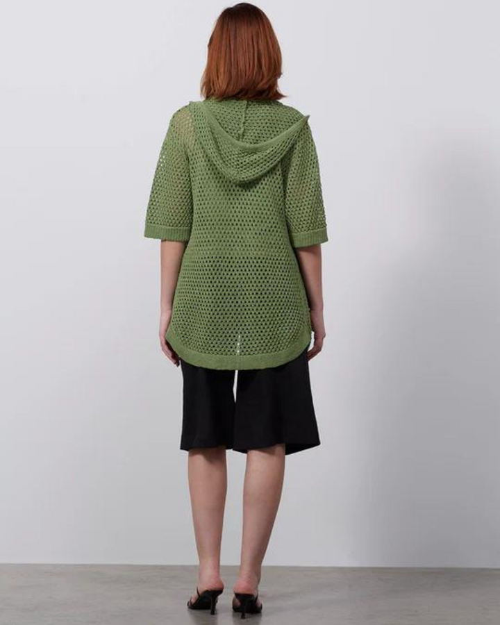 Verdure Linen-Blend Knit Hoodie